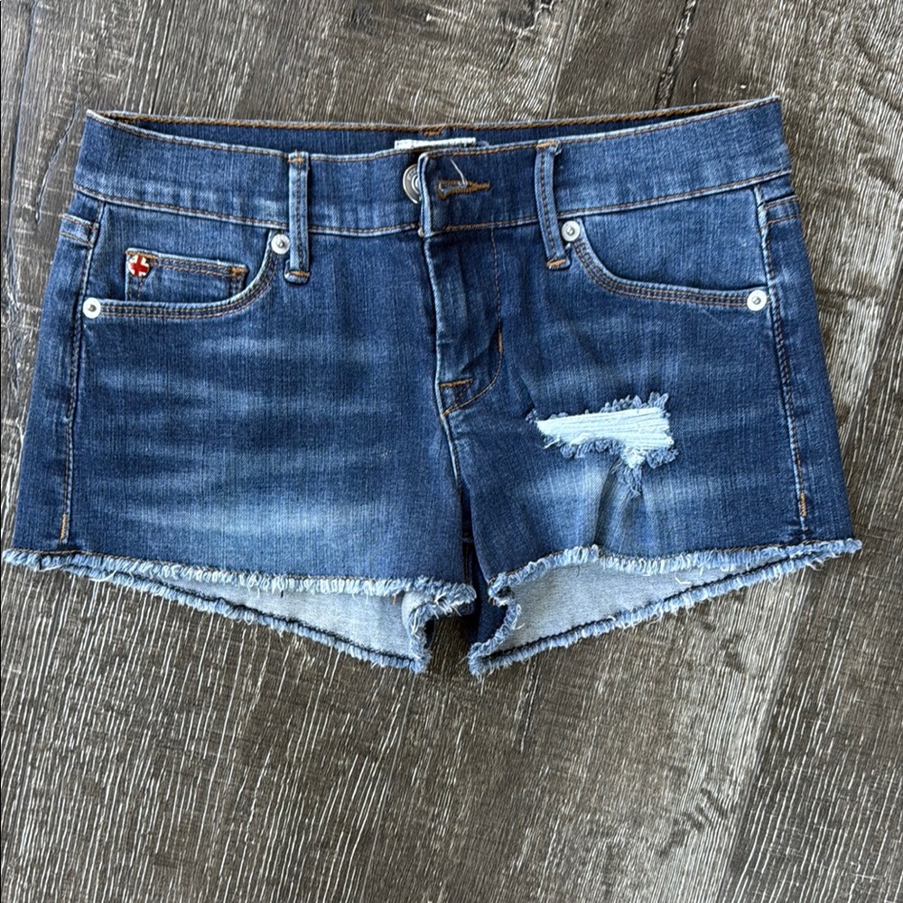Hudson Jeans Blue Distressed Jean Shorts